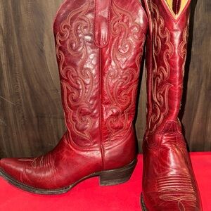 Red Leather Cowboy Boots